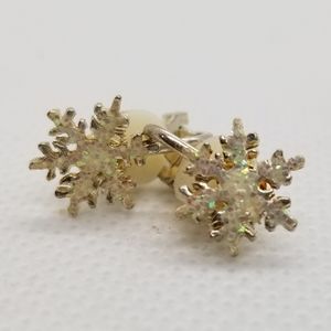 Sparkly Snowflake Christmas clip on earrings